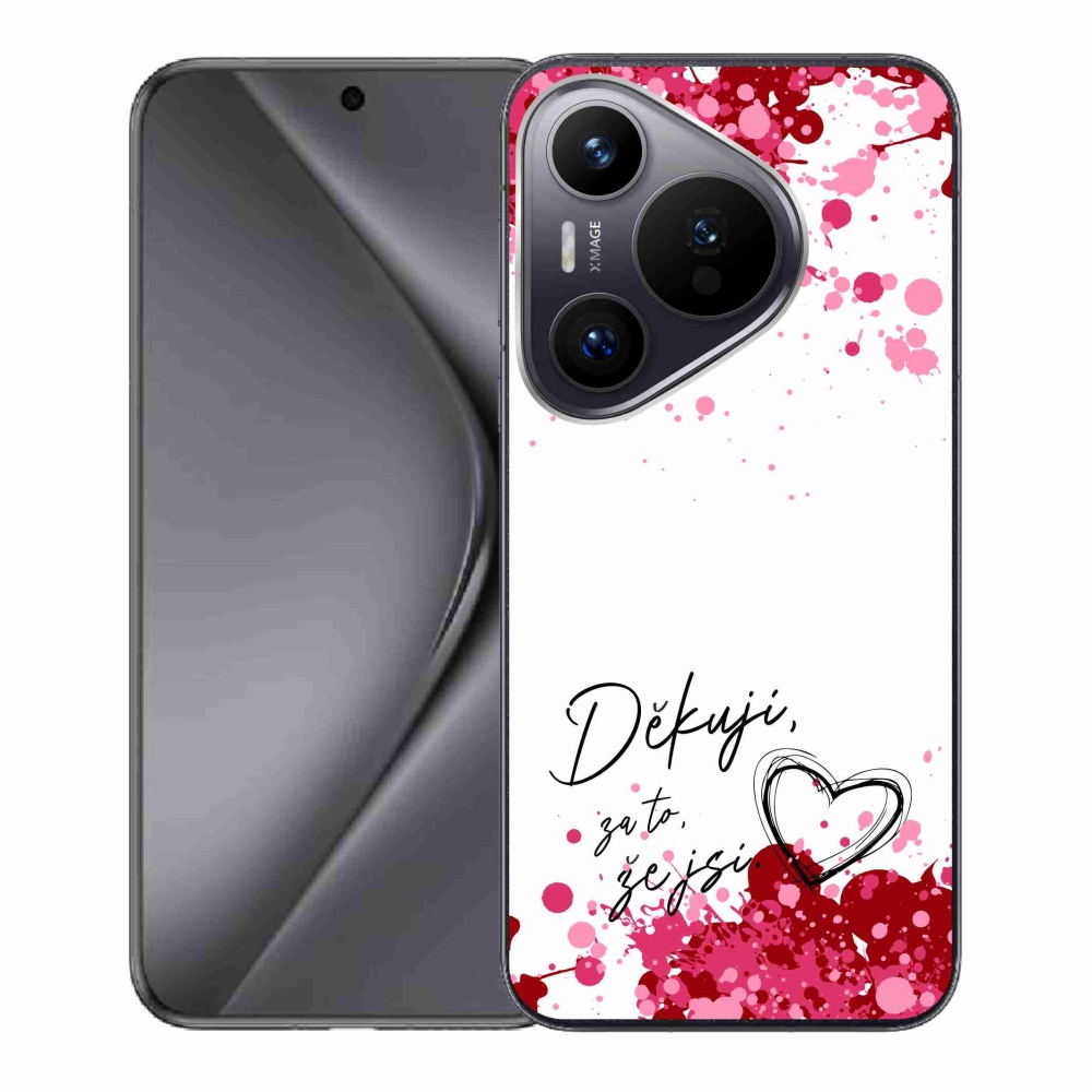 Gélový kryt mmCase na Huawei Pura 70 - zamilovaný text 2 biele pozadie