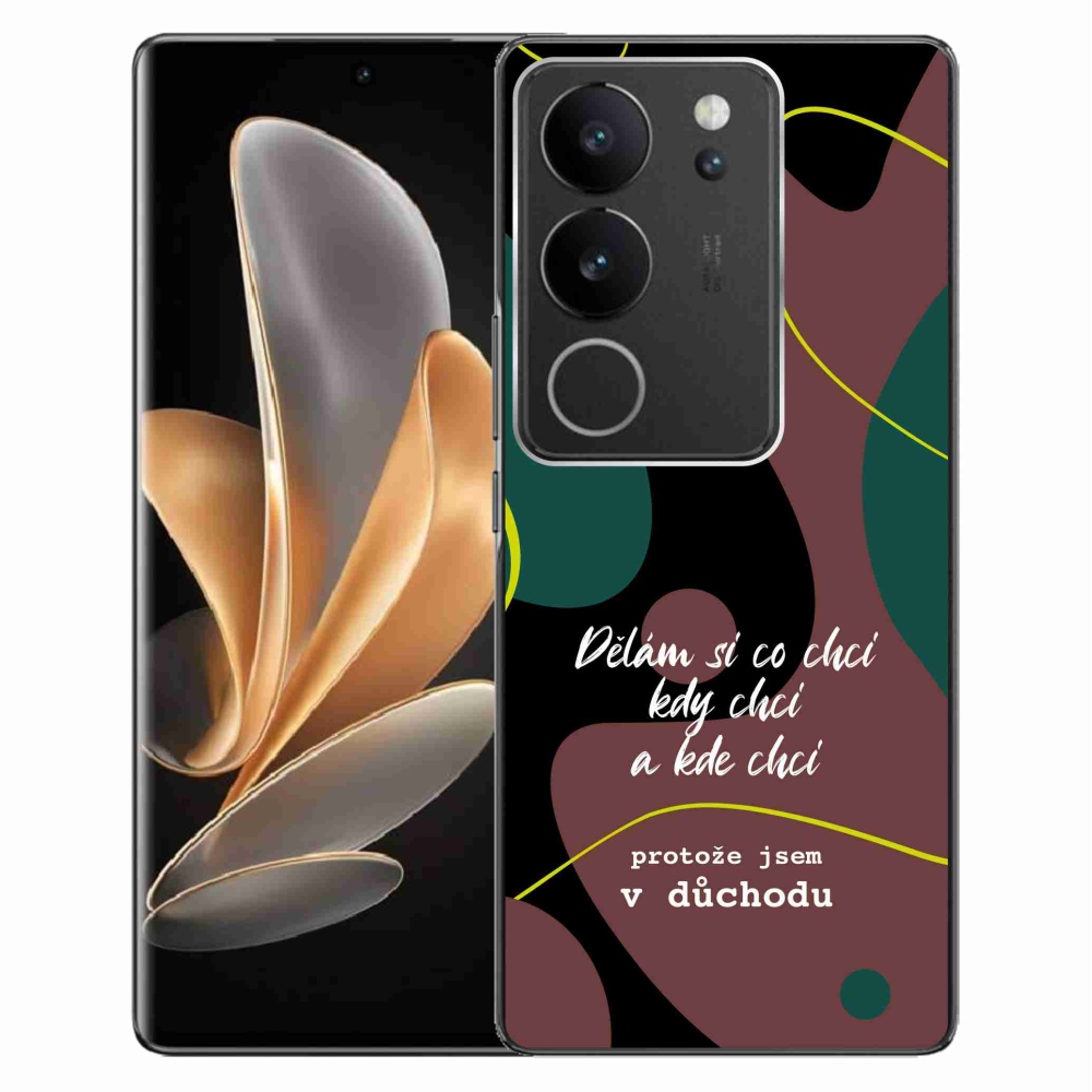 Gélový kryt mmCase na Vivo V29 5G - vtipný text 10 čierne pozadie