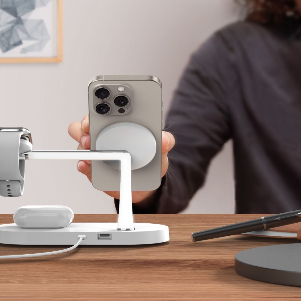 Tech-Protect A12 3v1 nabíjací stojan - biely