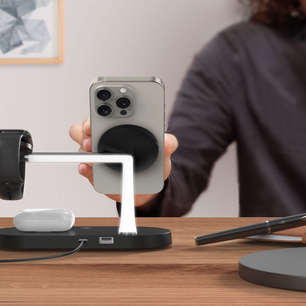 Tech-Protect A12 3v1 nabíjací stojan - čierny