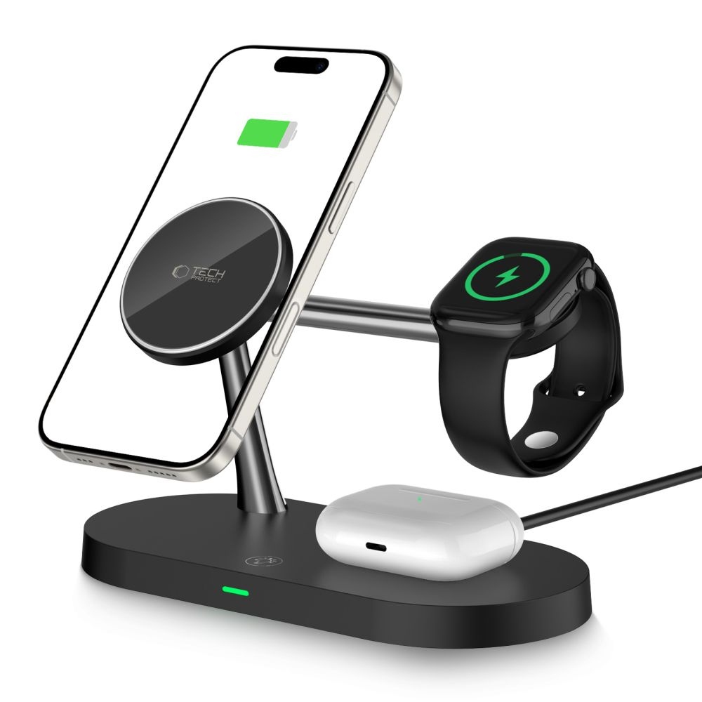 Tech-Protect A12 3v1 nabíjací stojan - čierny