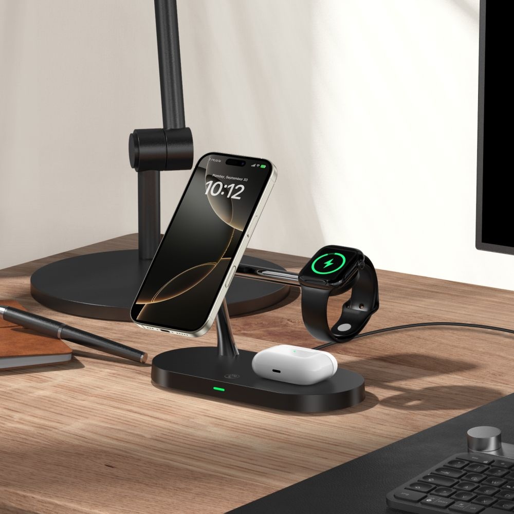 Tech-Protect A12 3v1 nabíjací stojan - čierny