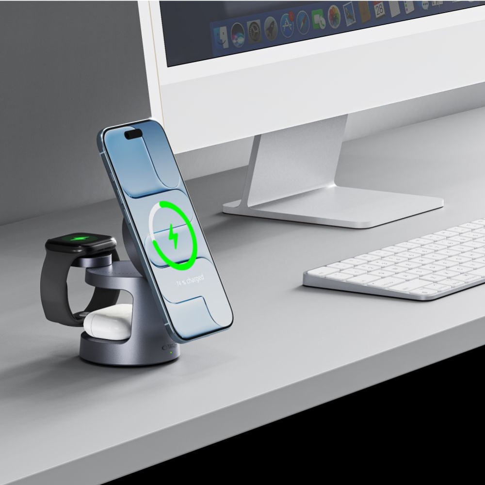 Tech-Protect A48 3v1 MagSafe nabíjačka 25W Qi2.2 - šedá