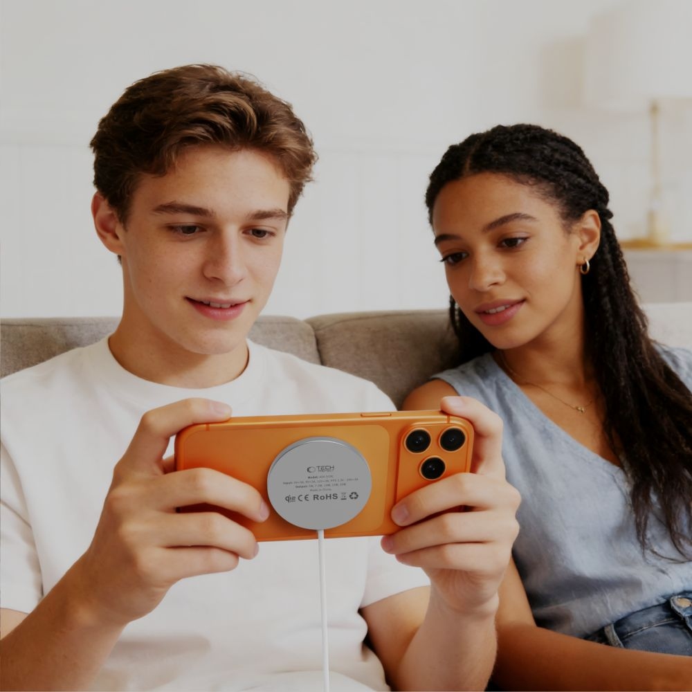 Tech-Protect bezdrôtová nabíjačka A50 Magnetic MagSafe 25W Qi2.2 - biela