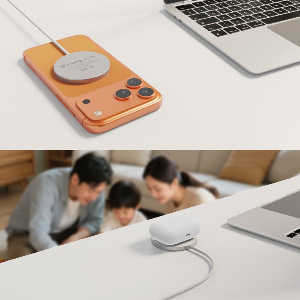 Tech-Protect bezdrôtová nabíjačka A50 Magnetic MagSafe 25W Qi2.2 - biela