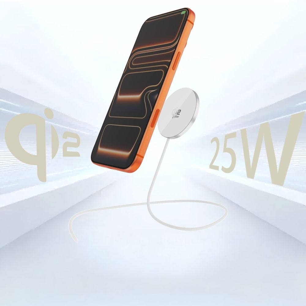 Tech-Protect bezdrôtová nabíjačka A50 Magnetic MagSafe 25W Qi2.2 - biela