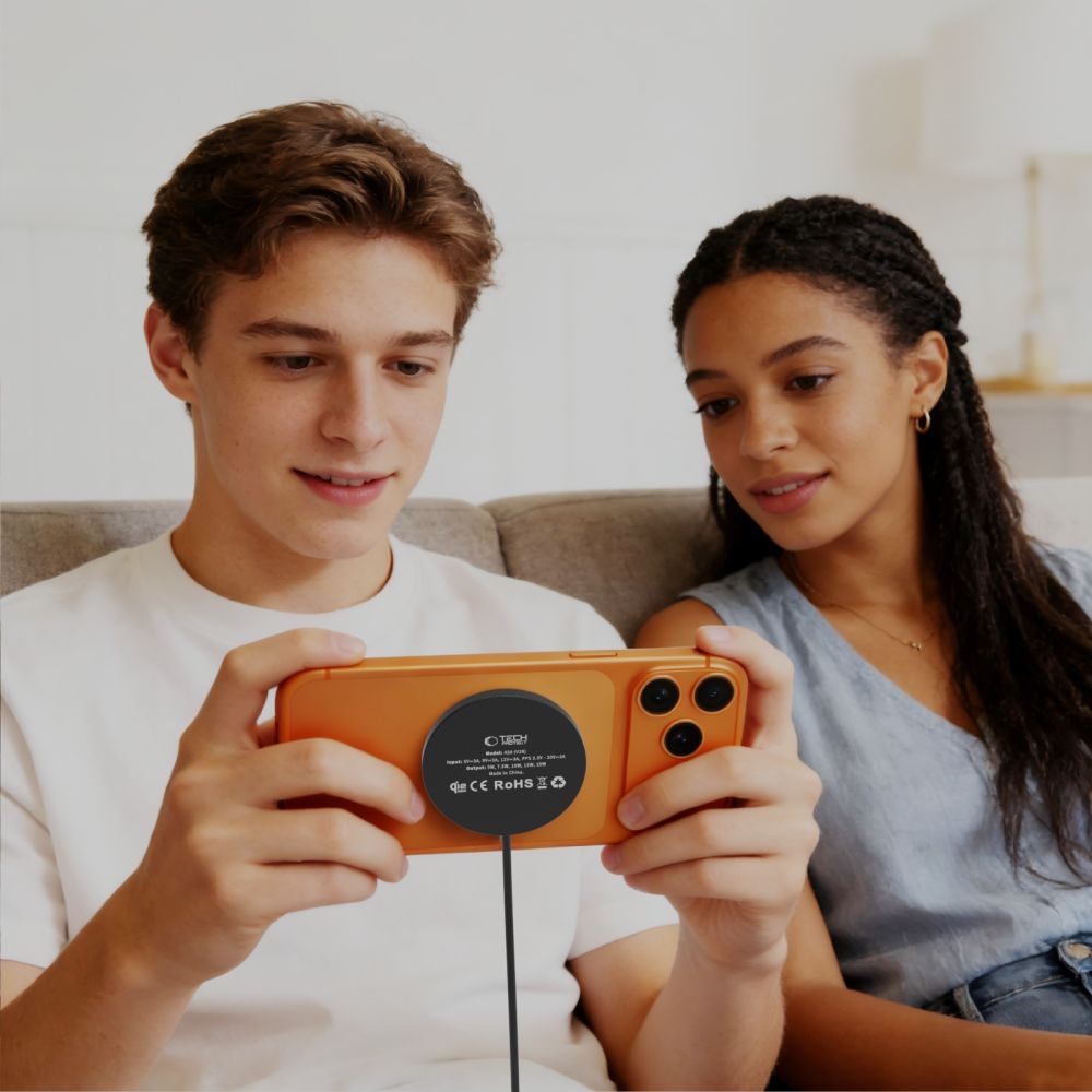 Tech-Protect bezdrôtová nabíjačka A50 Magnetic MagSafe 25W Qi2.2 - čierna