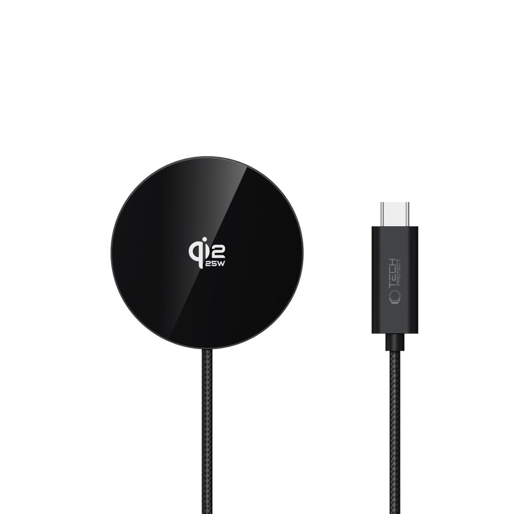 Tech-Protect bezdrôtová nabíjačka A50 Magnetic MagSafe 25W Qi2.2 - čierna