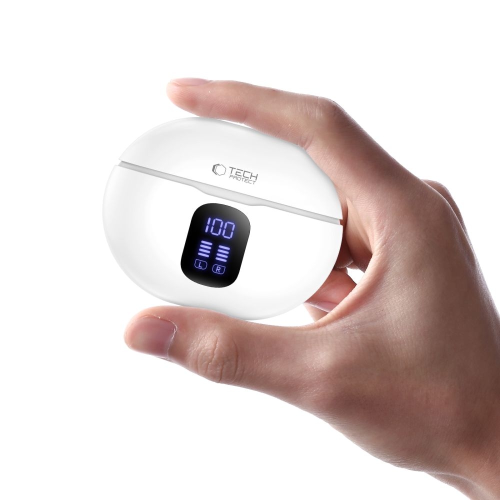 Tech-Protect bezdrôtové slúchadlá UltraBoost TWS Earphone Pro G2 - biele