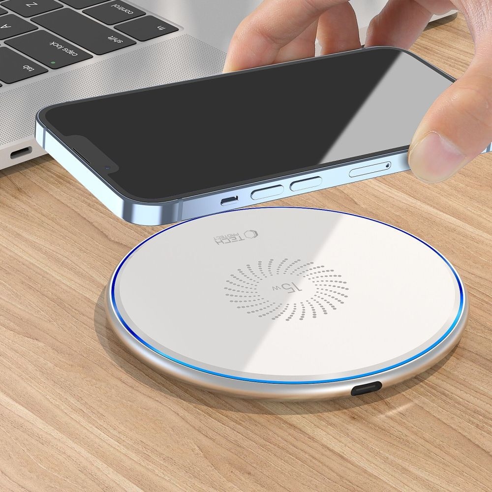Tech-Protect C1 bezdrôtová nabíjačka 15W - biela