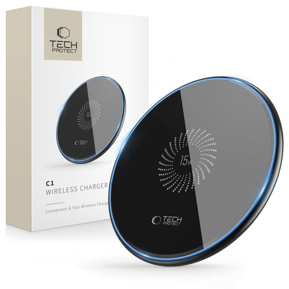 Tech-Protect C1 bezdrôtová nabíjačka 15W - čierna