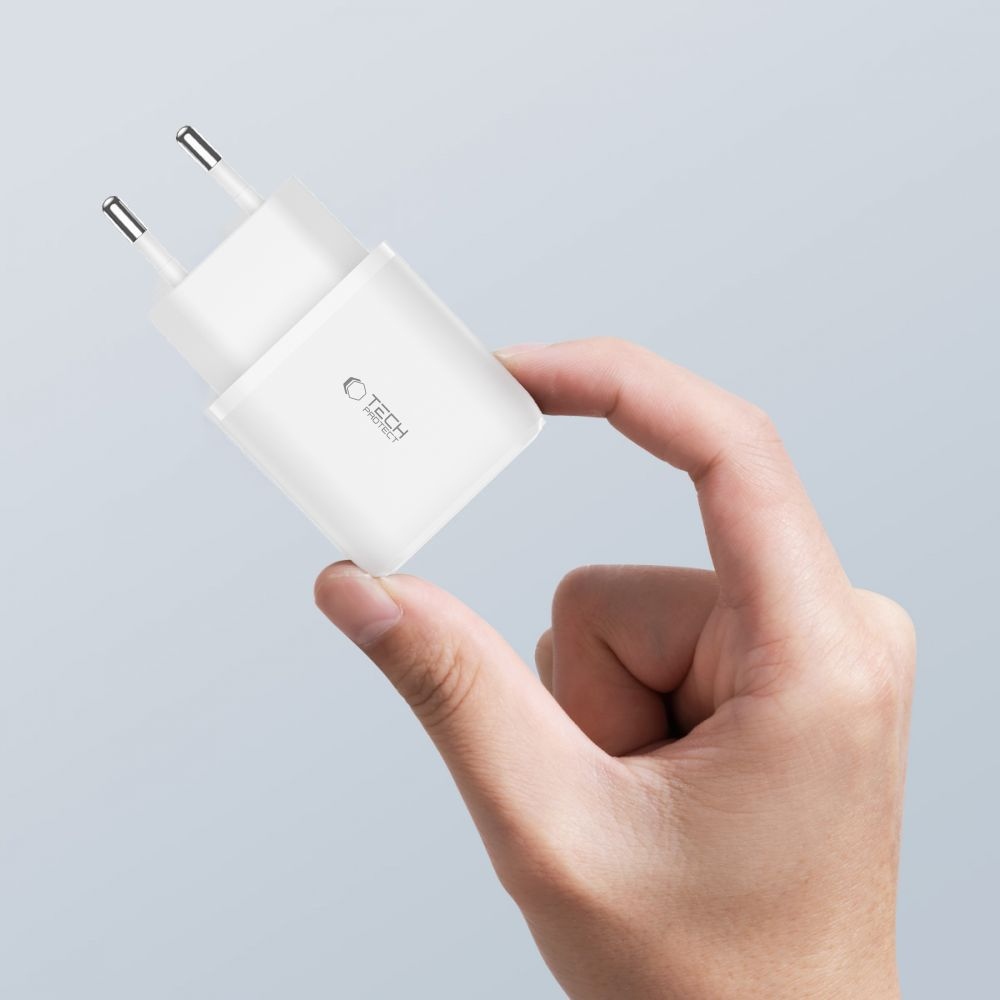 Tech-Protect C20W 2-portová nabíjačka do siete PD20W/QC3.0 - biela