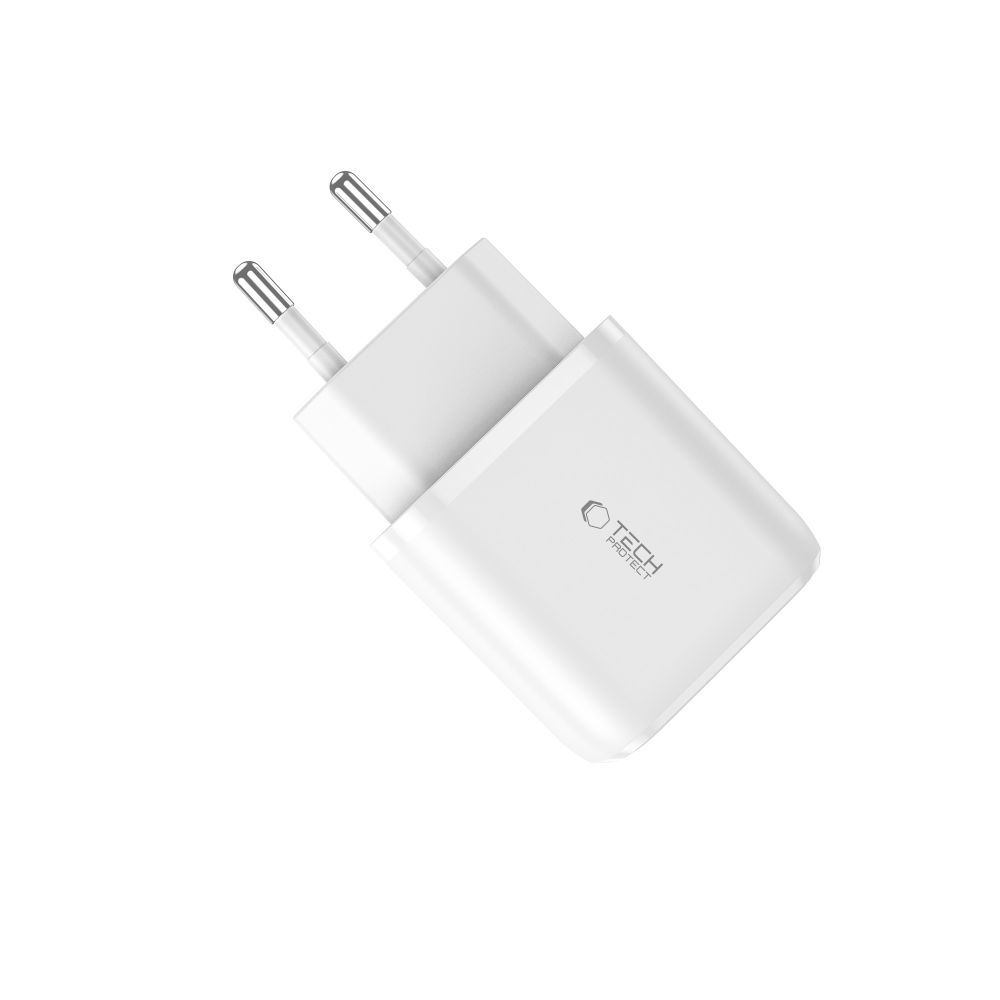 Tech-Protect C20W 2-portová nabíjačka do siete PD20W/QC3.0 - biela