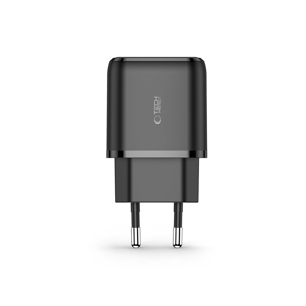 Tech-Protect C20W 2-portová nabíjačka do siete PD20W/QC3.0 - čierna