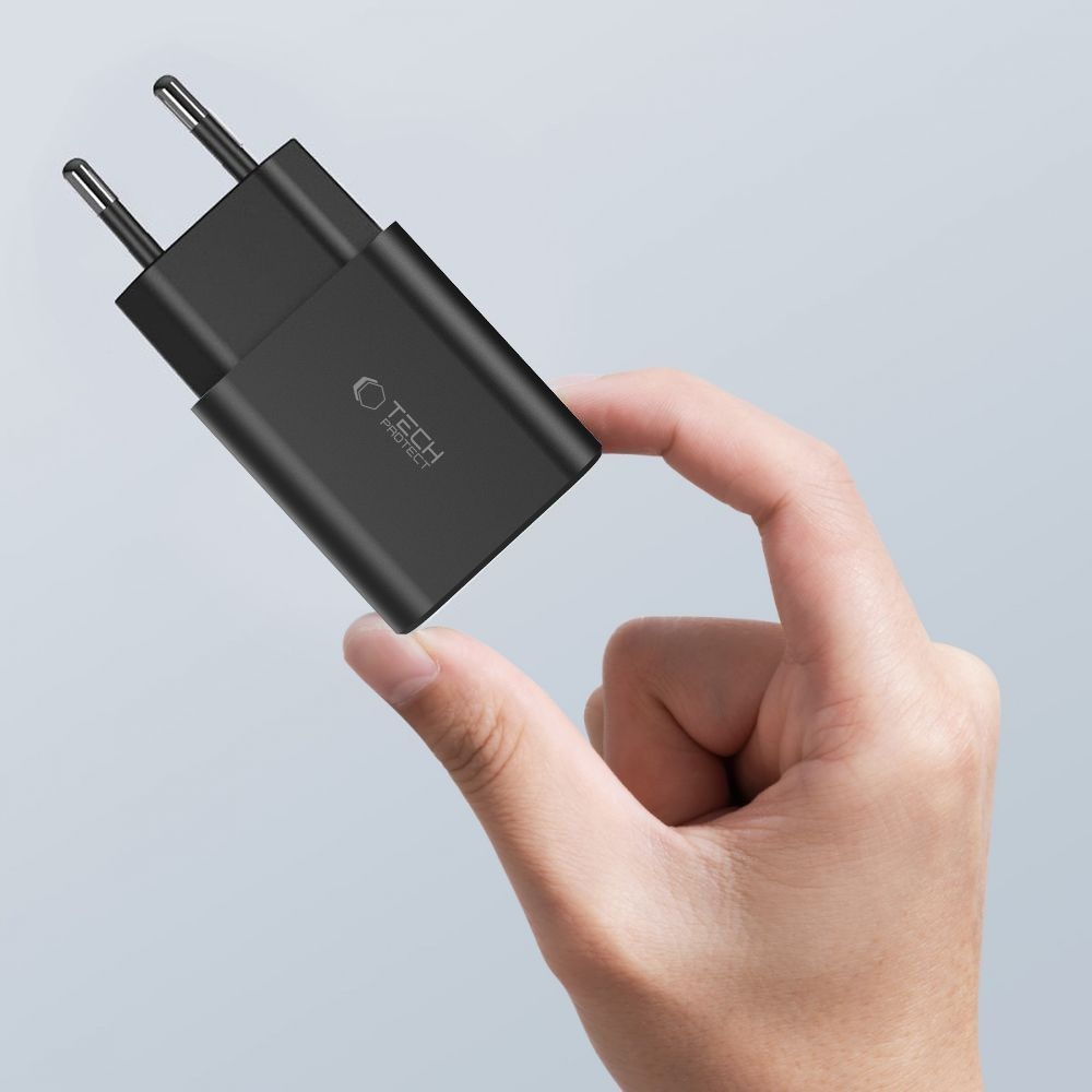 Tech-Protect C35W 2-portová nabíjačka PD35W + Lightning/USB-C kábel - biela