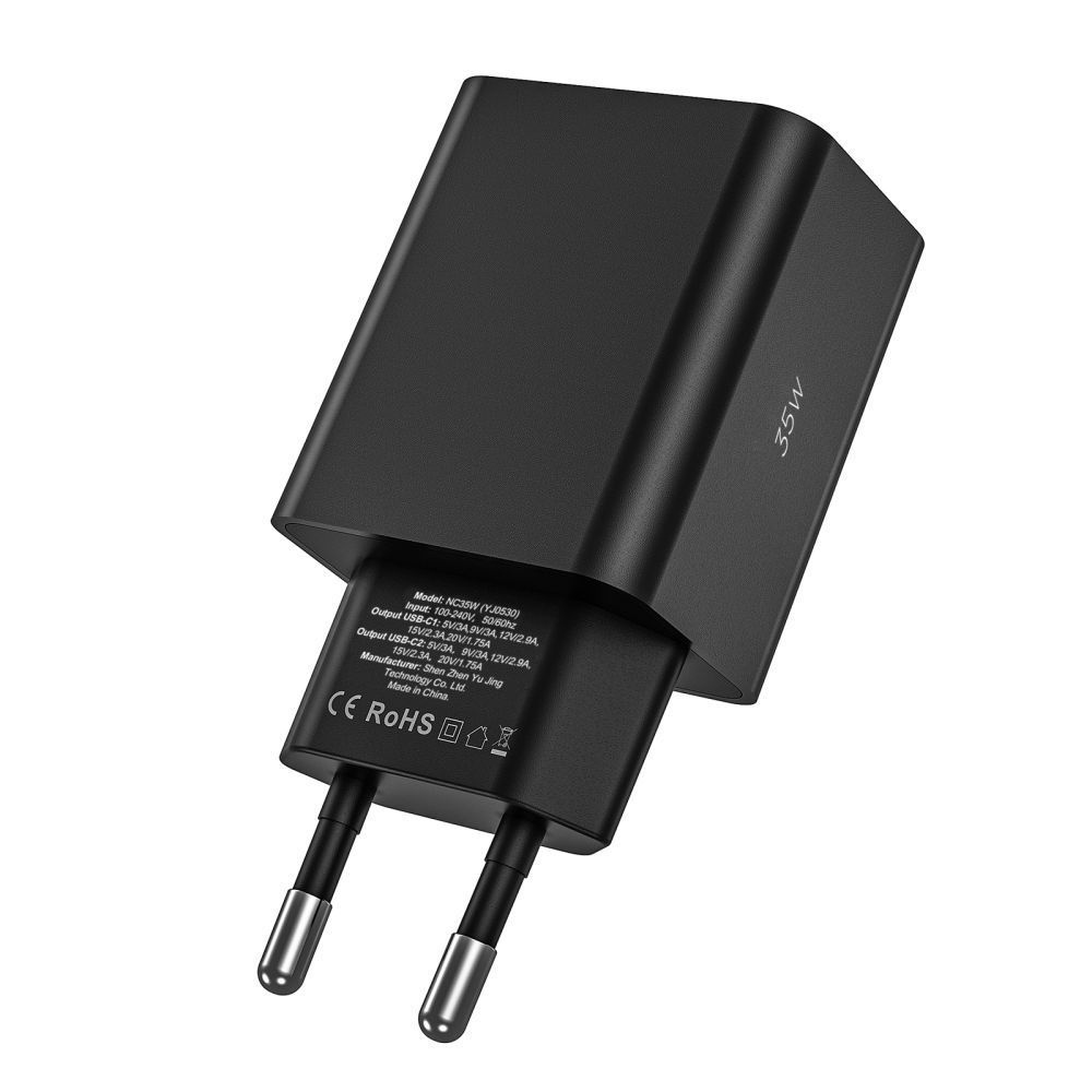 Tech-Protect C35W 2-portová nabíjačka PD35W + Lightning/USB-C kábel - biela