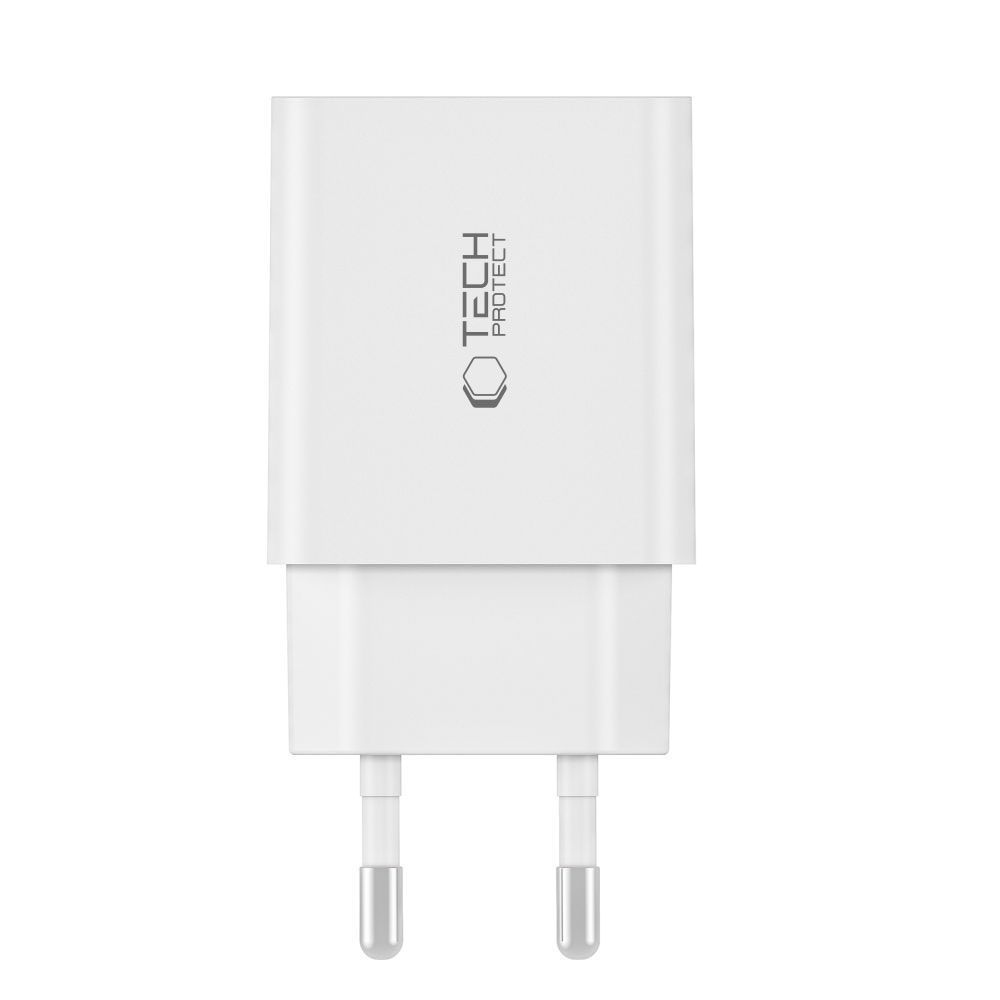 Tech-Protect C35W 2-portová nabíjačka PD35W + Lightning/USB-C kábel - biela