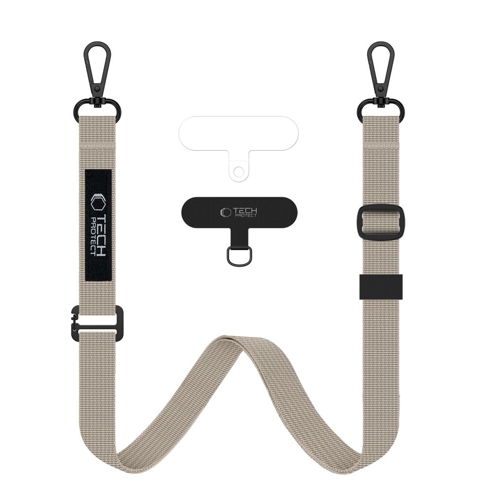 Tech-Protect C6S Rope CrossBody šnúrka/popruh na mobil - svetlohnedý