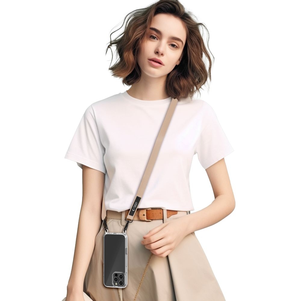 Tech-Protect C6S Rope CrossBody šnúrka/popruh na mobil - svetlohnedý