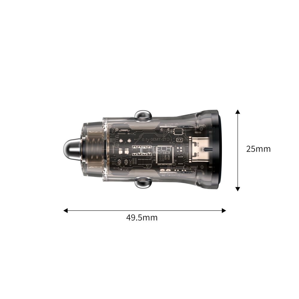 Tech-Protect CC01 PD45W/QC3.0 2-portová nabíjačka do auta - čierna