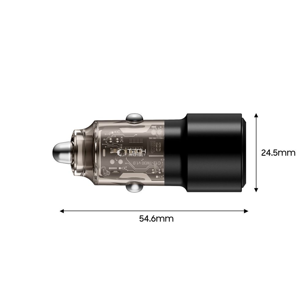 Tech-Protect CC03 PD75W 2-portová nabíjačka do auta - čierna