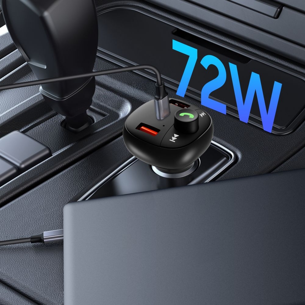 Tech-Protect CC06 PD73W Transmitter s bluetooth FM vysielačom - čierny