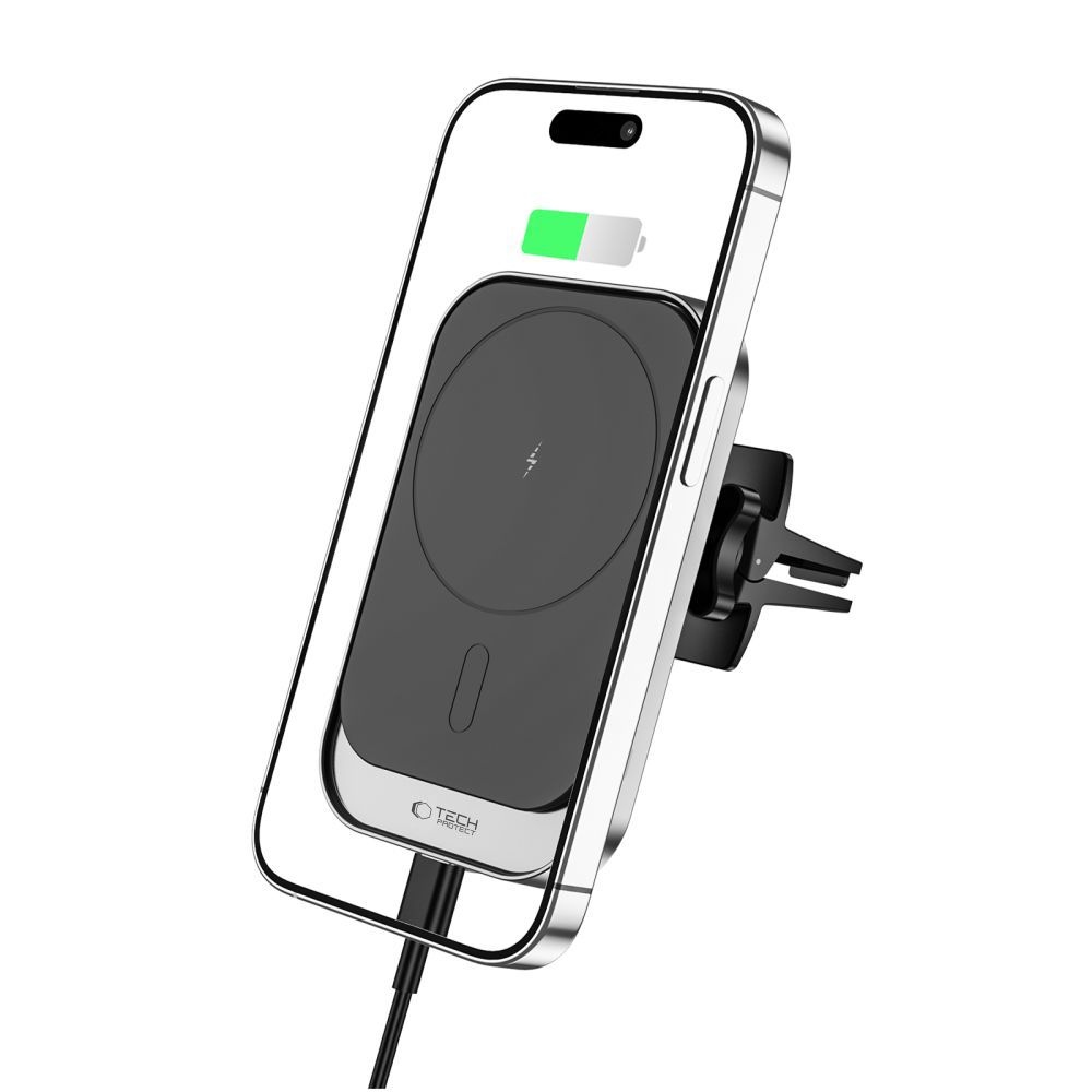Tech-Protect CW19 MagSafe držiak do auta s bezdrôtovým nabíjaním do ventilácie - čierny