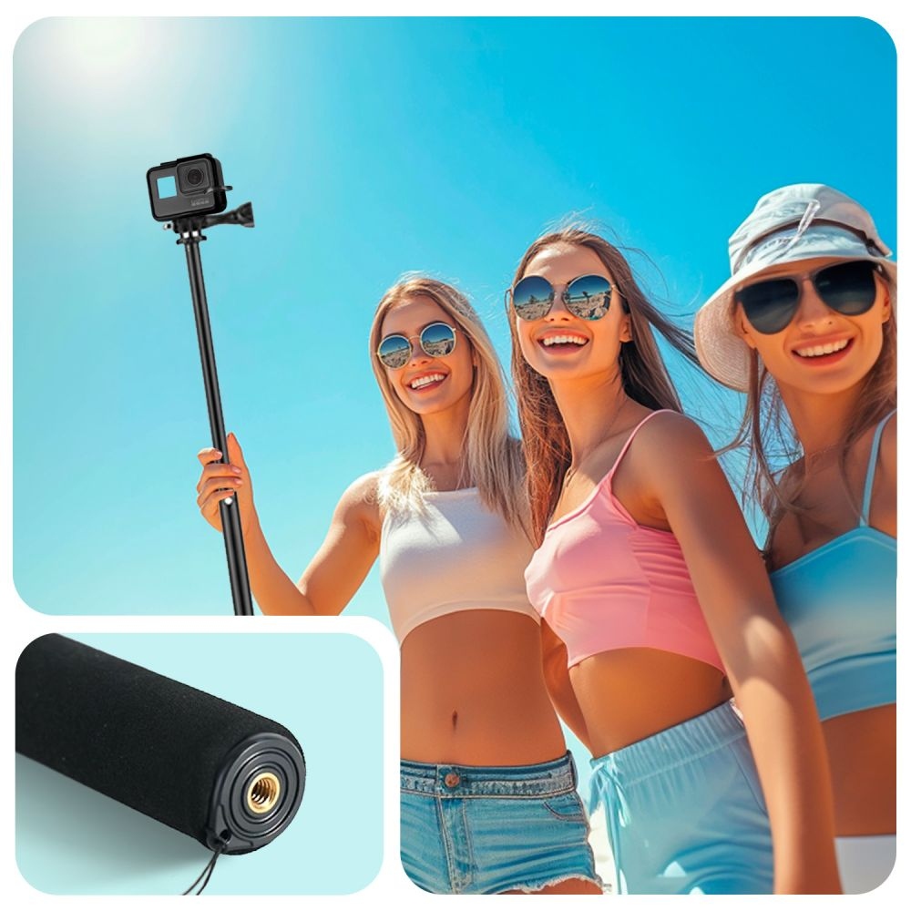 Tech-Protect GA100 Monopod a Selfie tyč pre GOPRO / DJI kamery - čierna