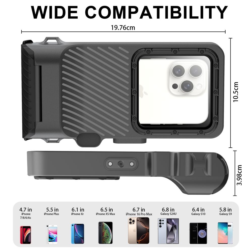 Tech-Protect IPX8 Pre univerzálne vodotesné puzdro na potápanie - čierne / šedé