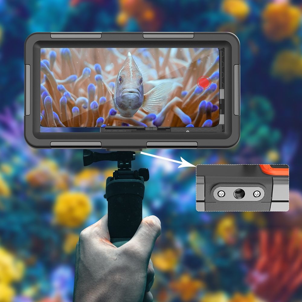 Tech-Protect IPX8 univerzálne vodotesné puzdro na potápanie - čierne/oranžové