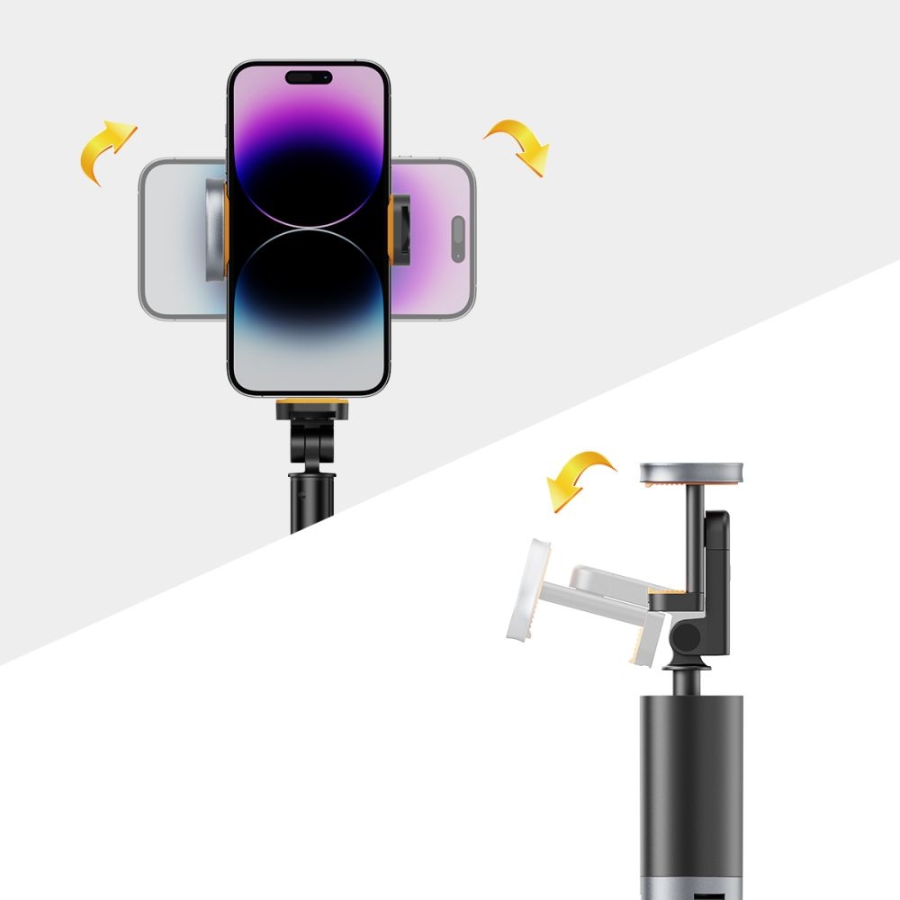 Tech-Protect L08S Bluetooth selfie tyč s výsuvným statívom a ovládačom - čierna