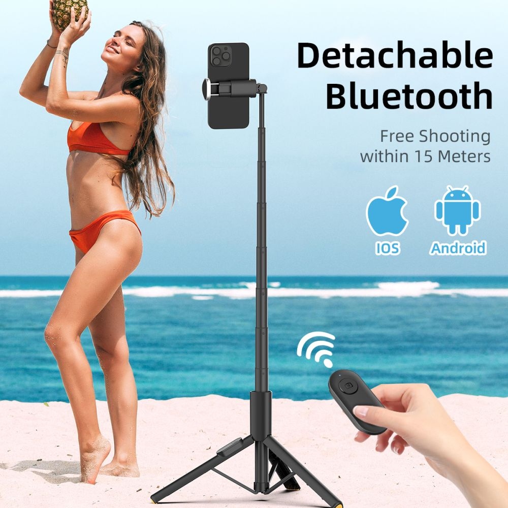Tech-Protect L09S Bluetooth teleskopická selfie tyč s trojnožkou - čierna