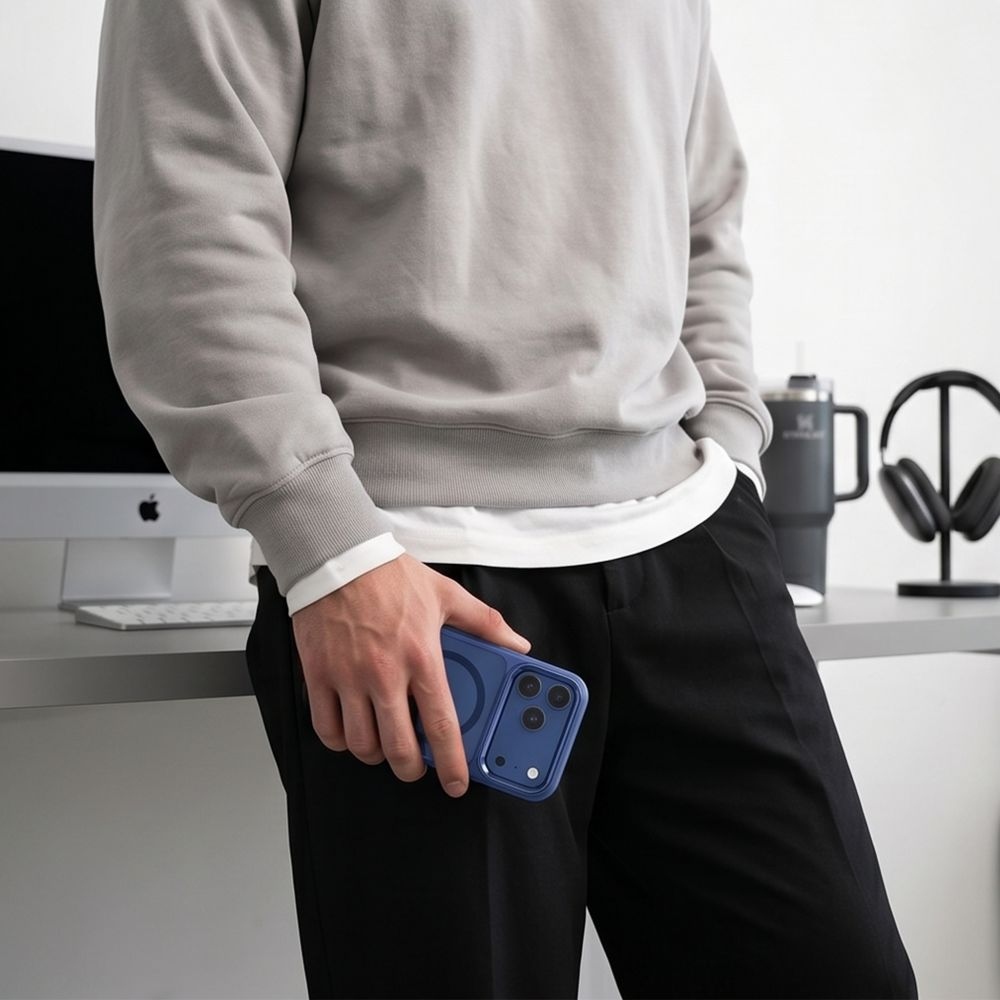 Tech-Protect Magmat MagSafe CC obal na iPhone 17 Pro Max/18 Pro Max - tmavomodrý