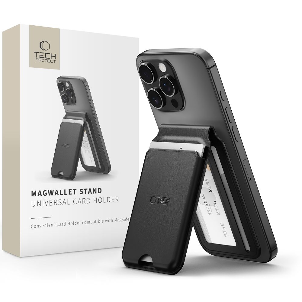 Tech-Protect Magsafe univerzálne magnetické puzdro na karty - čierne