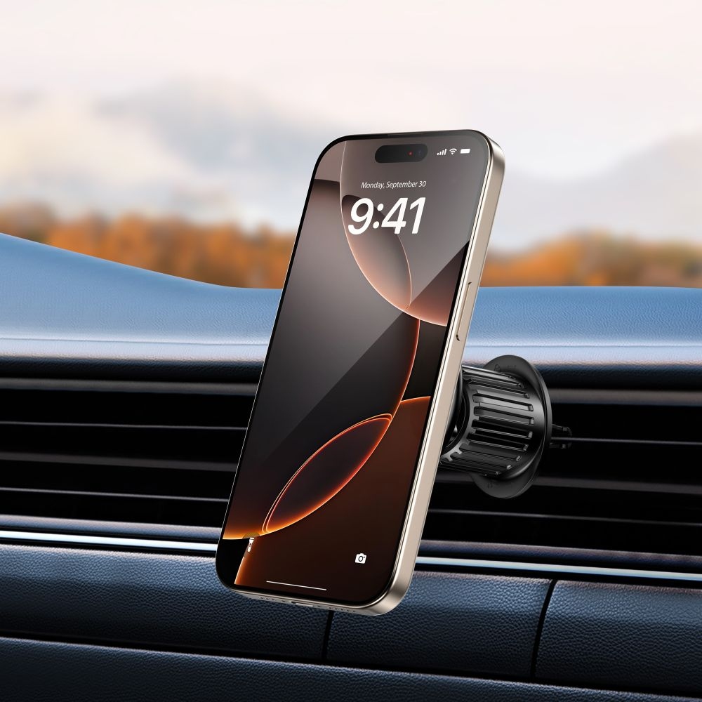 Tech-Protect MM15W-V10 MagSafe bezdrôtový nabíjací držiak na palubnú dosku aj ventiláciu - čierny