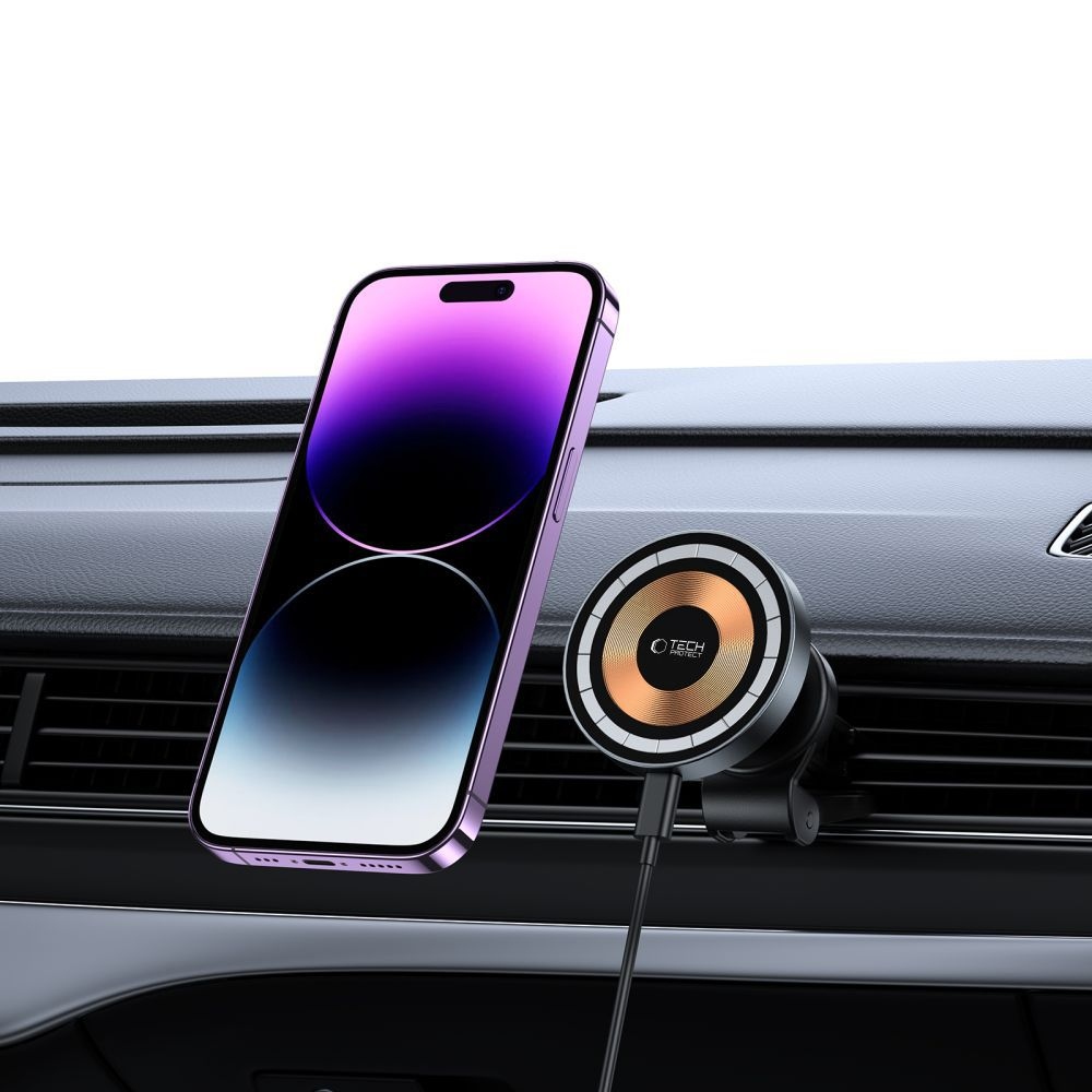 Tech-Protect MM15W-V5 Vent Car Mount 15W MagSafe držiak s bezdrôtovým nabíjaním - čierny