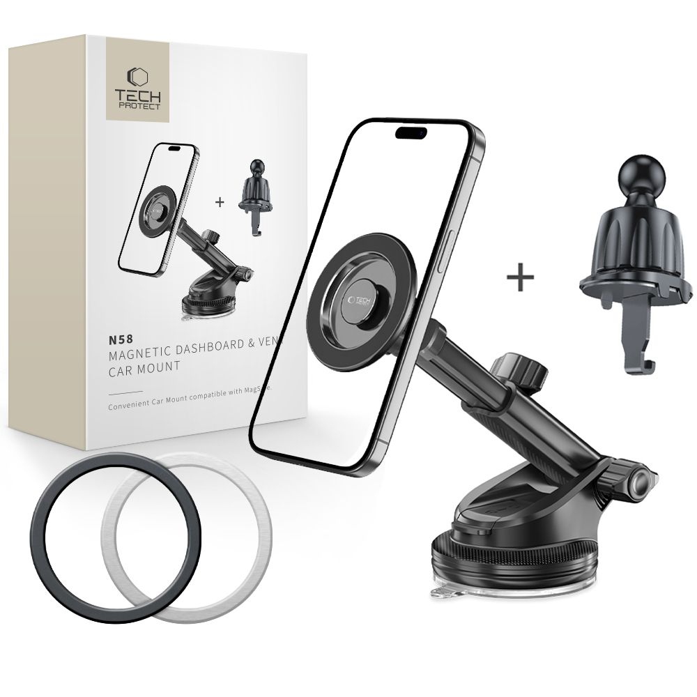 Tech-Protect N58 magnetický držiak MagSafe na palubnú dosku a ventiláciu - čierny