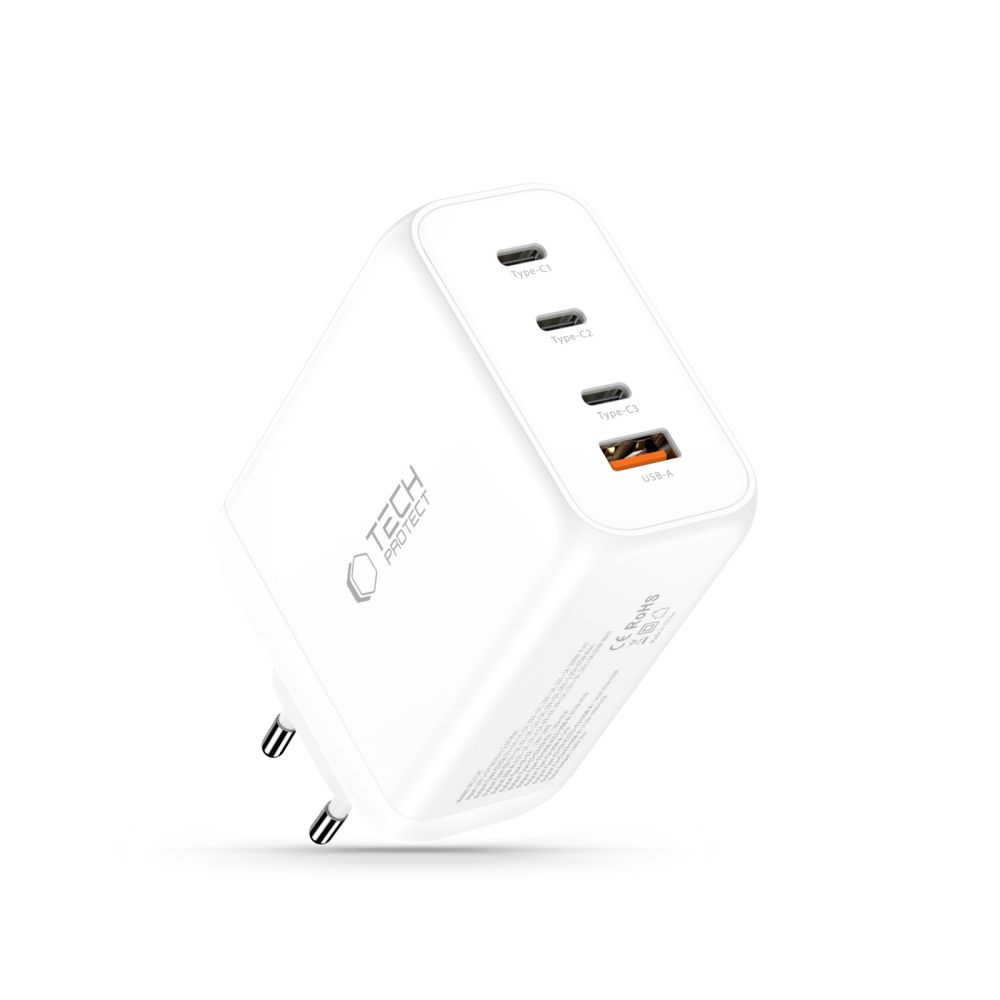 Tech-Protect NC200W-GAN 4-portová nabíjačka PD200W/QC3.0 - biela