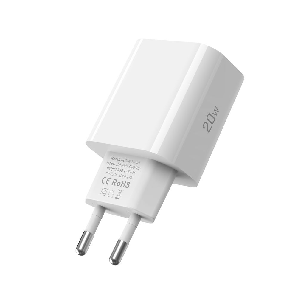 Tech-Protect NC20W sieťová nabíjačka PD 20W + Lightning/USB-C kábel – biela