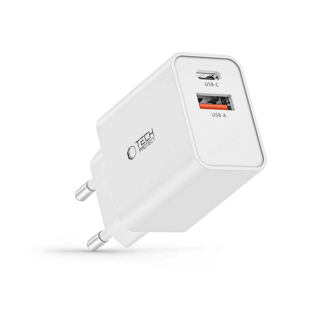 Tech-Protect NC30W 2-portová nabíjačka PD30W/QC3.0 - biela
