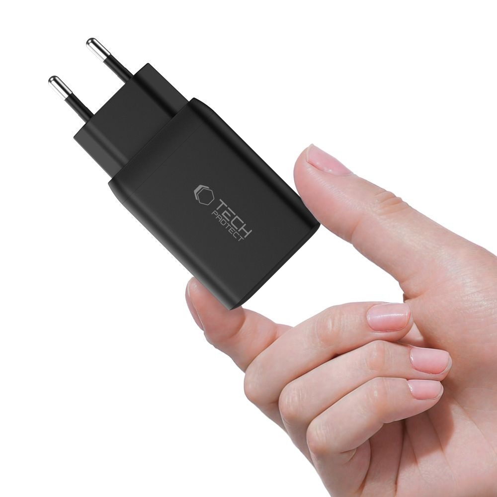 Tech-Protect NC45W-GAN 2-portová nabíjačka PD45W - čierna