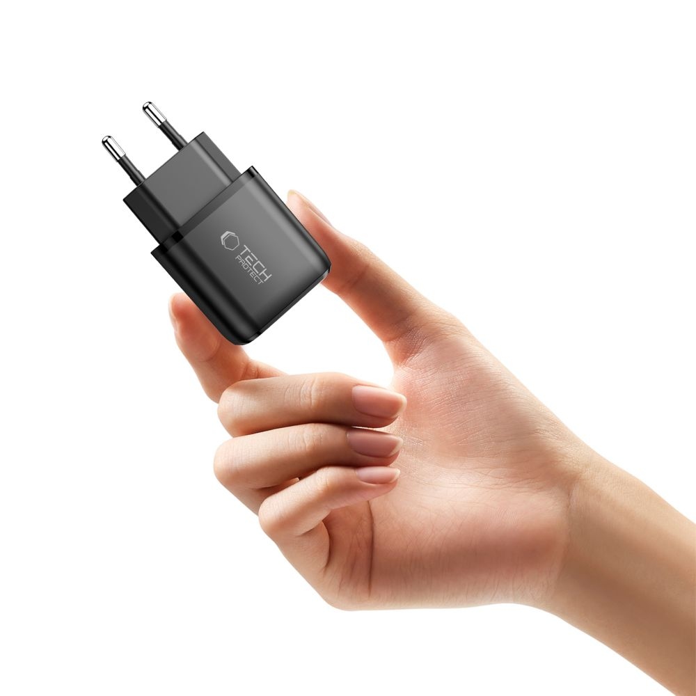 Tech-Protect NCA30 2-portová nabíjačka PD 30W QC3.0 - čierna