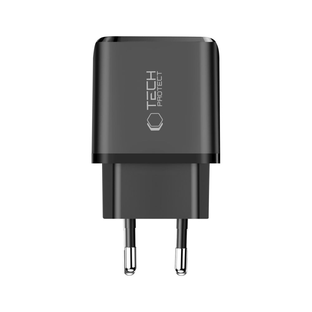 Tech-Protect NCA45W-GaN 2-portová nabíjačka PD 45W/QC3.0 + USB-C/USB-C kábel - čierna