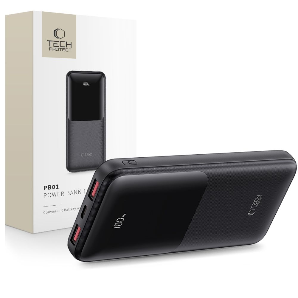 Tech-Protect PB01 powerbanka 10000mAh 22,5W - čierna