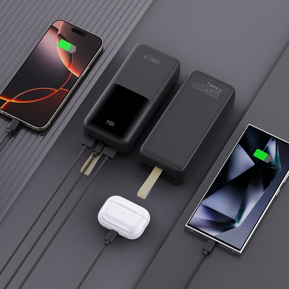 Tech-Protect PB03 powerbanka 30000mAh 22,5 W - čierna