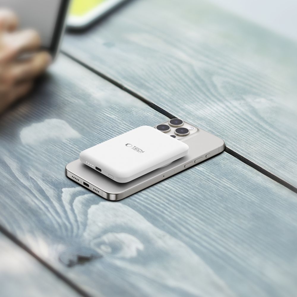Tech-Protect PB10 LifeMag MagSafe powerbanka 5000 mAh 15W - biela