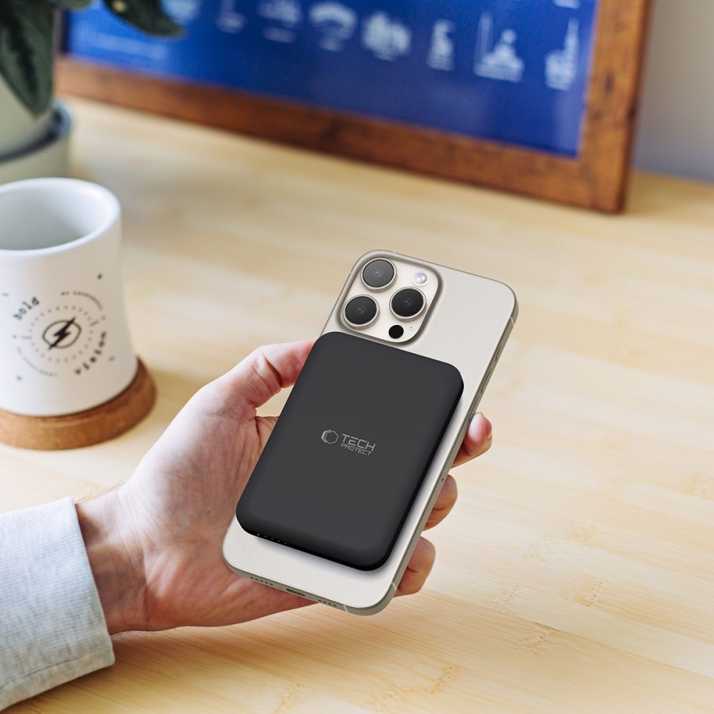 Tech-Protect PB10 LifeMag MagSafe powerbanka 5000 mAh 15W - čierna