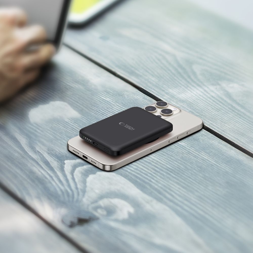 Tech-Protect PB10 LifeMag MagSafe powerbanka 5000 mAh 15W - čierna