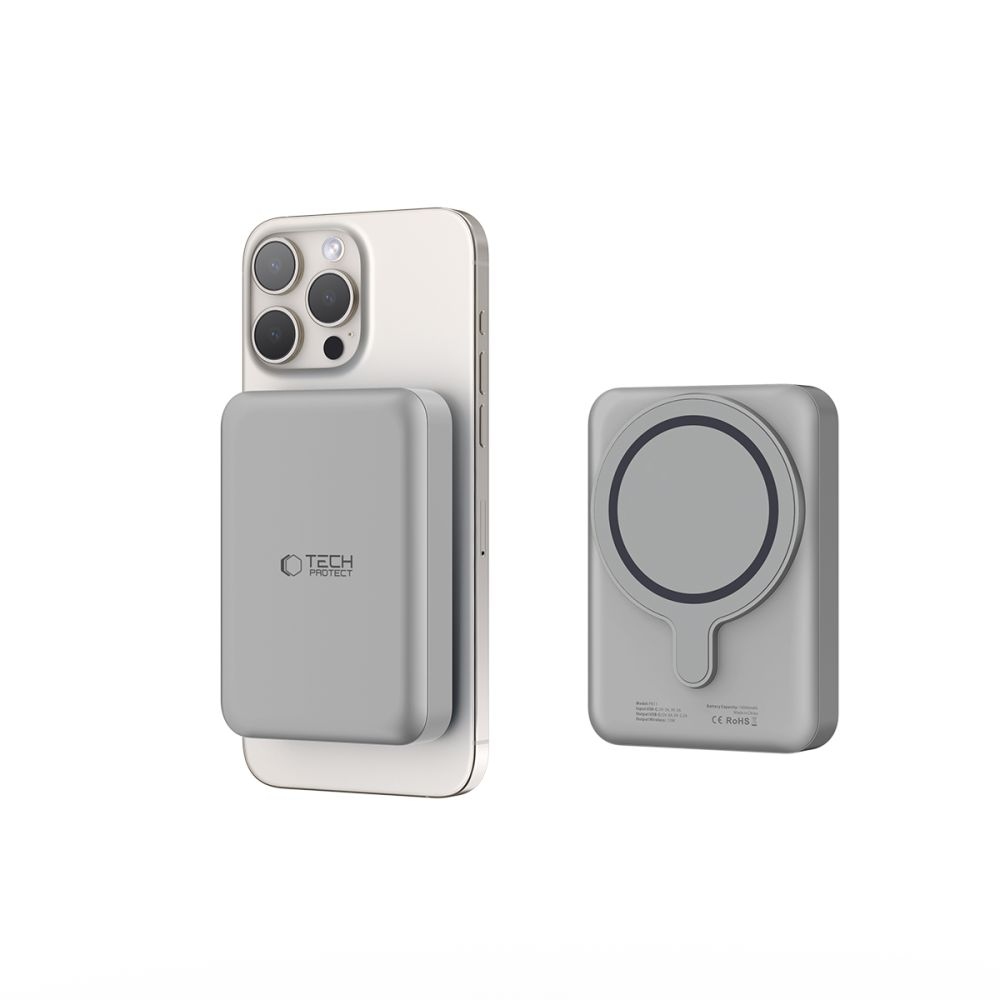 Tech-Protect PB11 LifeMag MagSafe powerbanka 10000 mAh 15W - titán