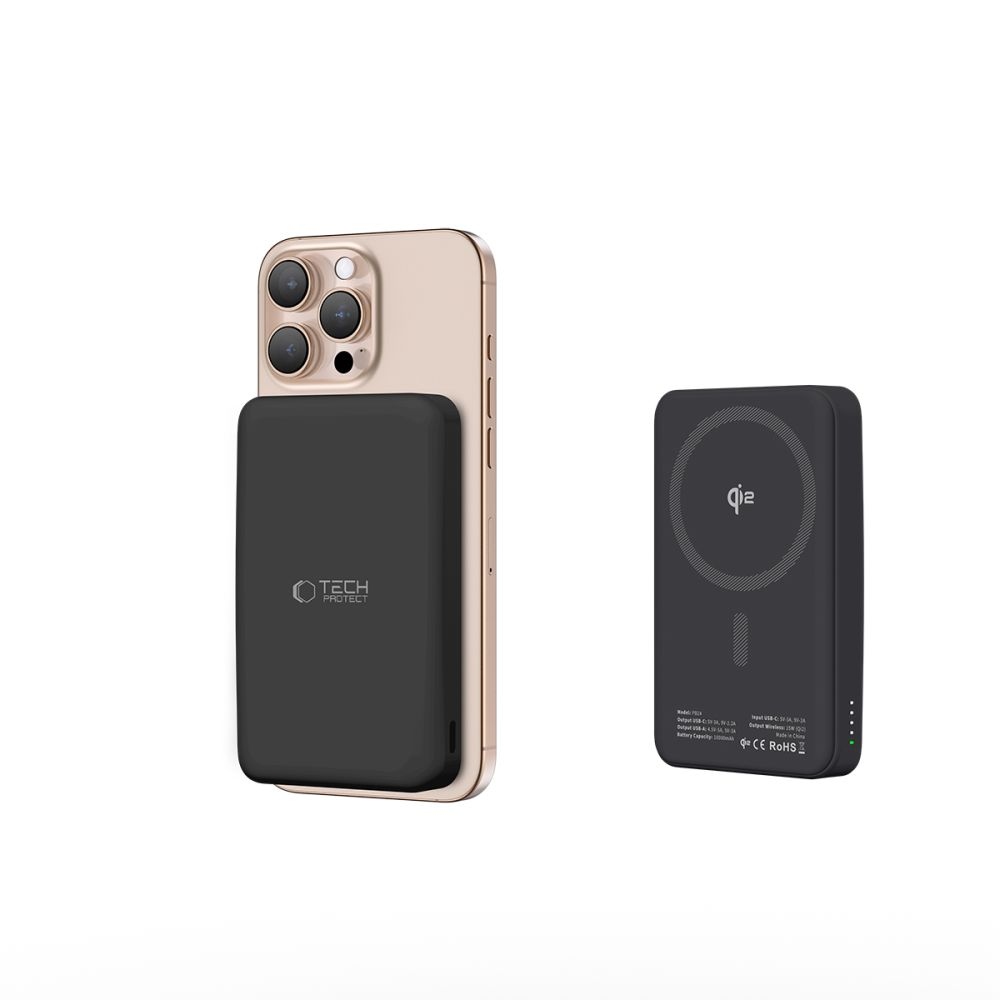 Tech-Protect PB24 LifeMag Qi2 MagSafe Powerbanka 10000mAh 15W - čierna